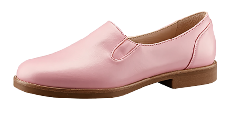 Pink Leather Slip On Loafer isolated on a transparent background