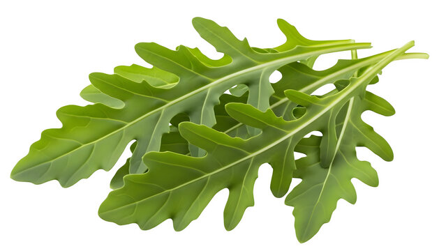 Fresh green arugula leaves isolated on transparent background