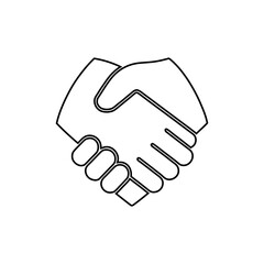 Handshake in Heart Shape Vector Graphic.