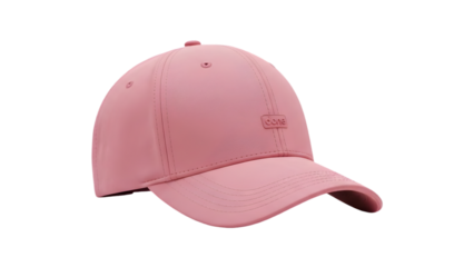 Pink Minimalist Baseball Cap with Small Logo Detail for Women's Fashion Mockup