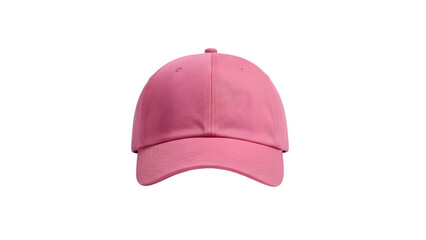 Vibrant Pink Baseball Cap Front View Mockup for Feminine Sportswear Design