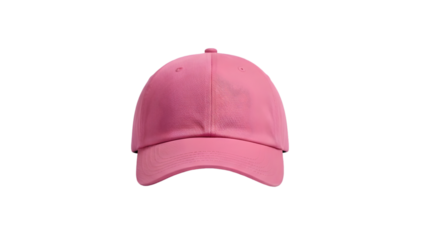 Vibrant Pink Baseball Cap Front View Mockup for Feminine Sportswear Design