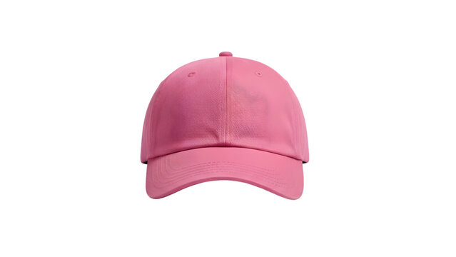 Vibrant Pink Baseball Cap Front View Mockup for Feminine Sportswear Design