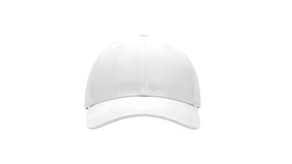 Clean White High-Profile Baseball Cap Mockup Front View for Design Template