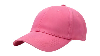 Bright Pink Baseball Cap Side Perspective Mockup for Custom Apparel Branding