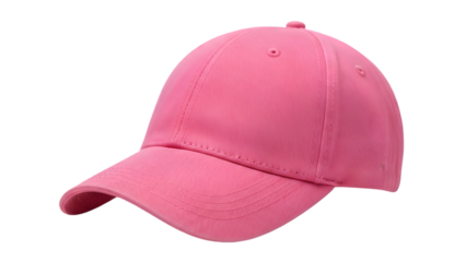 Bright Pink Baseball Cap Side Perspective Mockup for Custom Apparel Branding