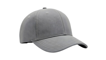 Grey Sporty Baseball Cap Mockup Side View with Stitching Details for Branding