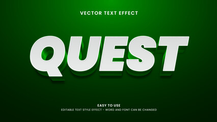 quest editable text effect 3d vector