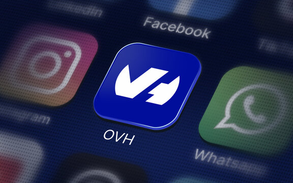 OVH Company logo on the smartphone