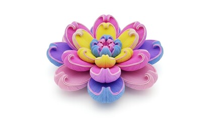 Vibrant, sculptural blossom on a pristine surface, a delightful floral fantasy