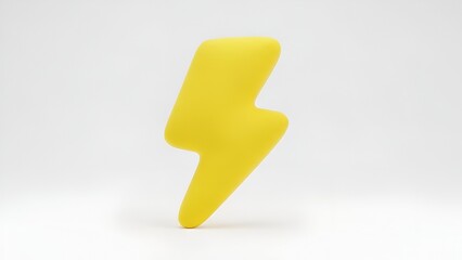 Yellow energy symbol standing against neutral background, representing power solution