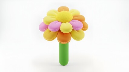 Whimsical Pastel Bloom A Gentle Delightful Flower Arrangement Against White Background