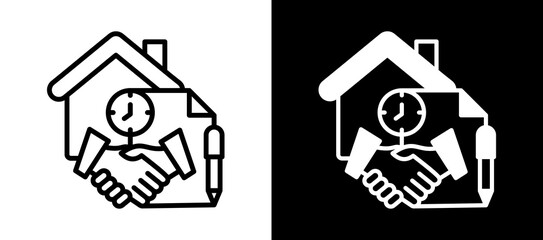 Rental Agreement whiteblack icon