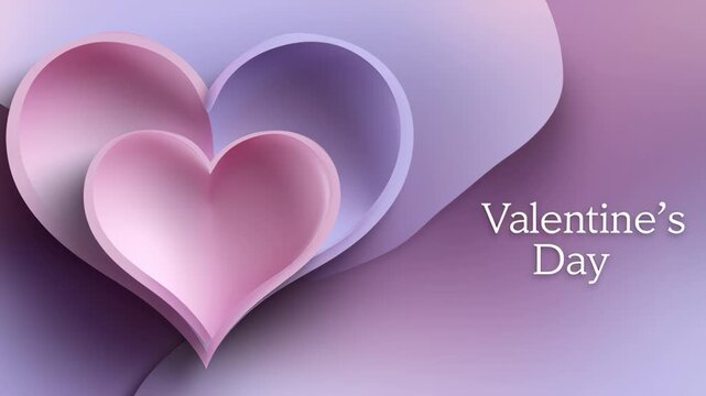 A stunning display of two large heart shapes against a pink gradient background. This artistic representation captures the essence of love and celebration for Valentine's Day