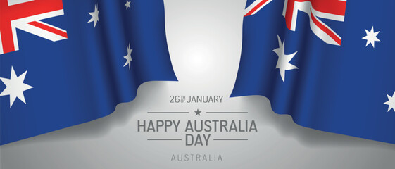 Australia happy day greeting card, banner with template text vector illustration