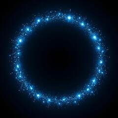 Obraz premium Luminous Blue Glowing Particle Circle Frame