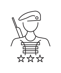 soldier icon, vector best line icon.