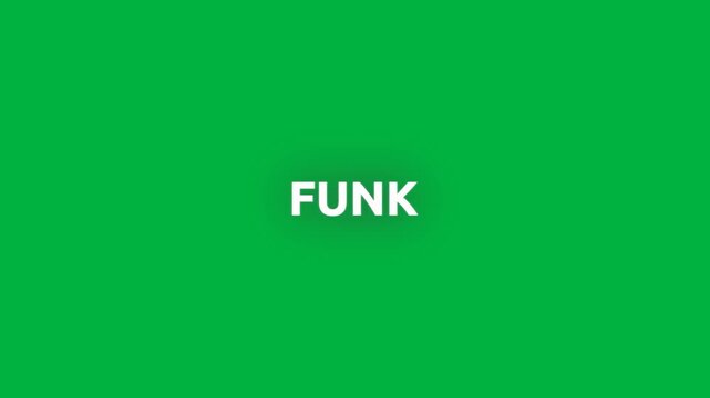 Animation of funk text in repetition on white background