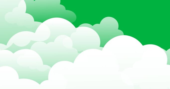Digitally animation of clouds icon moving against black background