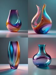 colorful glass vases