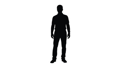 Obraz premium Silhouette of a person standing with hands in pockets