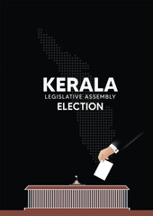 Kerala legislative assembly election concept showing voting ballot submission