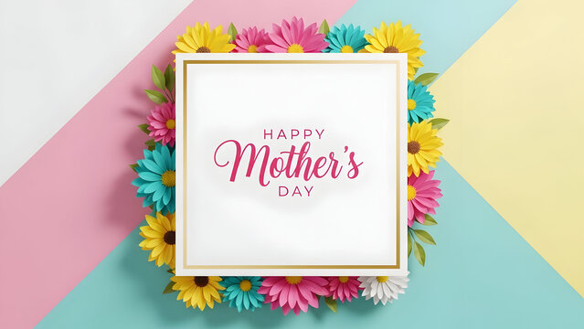 Happy mother's day floral greeting card