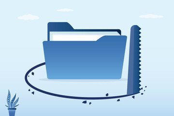 Bad security. Fraud and poor organization of document files into archive folders. Saw makes holes under the folder. Theft of folder, stealing of file folder. Ransomware