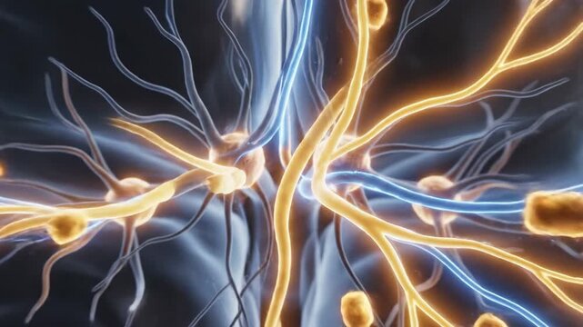 3D animation of orexinergic neurons in the lateral hypothalamus with electrical activity