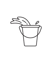 bucket with water icon, vector best line icon.