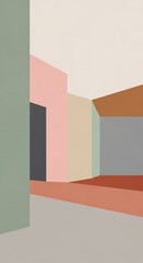 Fototapeta premium Minimalist Geometric Interior Architecture Abstract