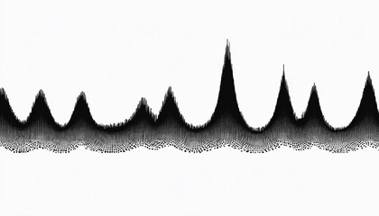 Abstract black and white waveform pattern of dots and lines