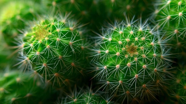 A close-up view of a vibrant green cactus with sharp spines in a natural setting