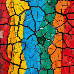 カラフルなひび割れた表面