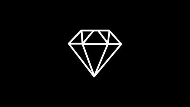 Diamond liner vector illustration. 4K icon animation.