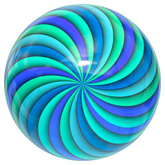 Shiny colorful glass sphere isolated on white background.