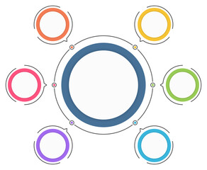 Circle infographic template with six elements, business infographics