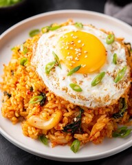 Kimchi fried rice with egg