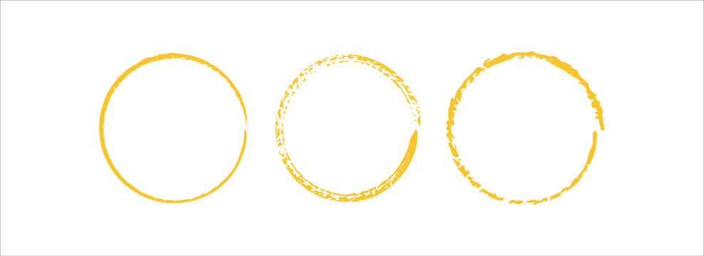 Hand painted circles with yellow orange color.ePS10