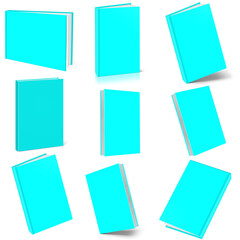 Abstract closed cyan book diary blank cover