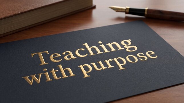 Inspiring educational materials with teaching purpose on wooden desk
