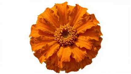 Orange marigold flower with water droplets