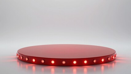 Red circular platform with glowing edge lights