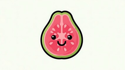 Cute Cartoon Fig Fruit Character Illustration.