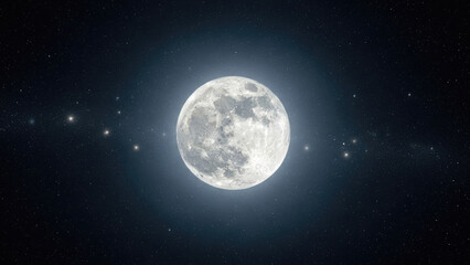 Obraz premium Full moon shining brightly in the night sky