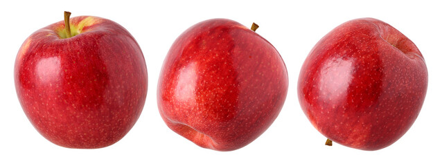 fresh red apples isolated, transparent PNG