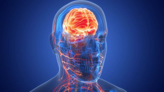 Central Organ of Human Nervous System Brain Anatomy Animation Concept
