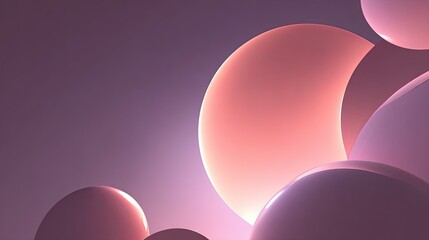 Soft Glowing Spheres in Shades of Pink and Purple Against a Gradient Background