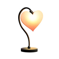  Elegant love lamp with heart base and warm light modern Clipart PNG, Transparent Background	