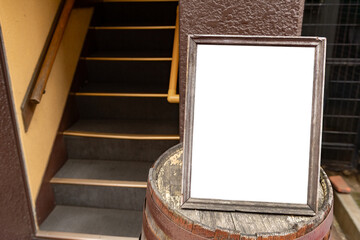 Large blank billboard on a street wall, banners with room to add your own text